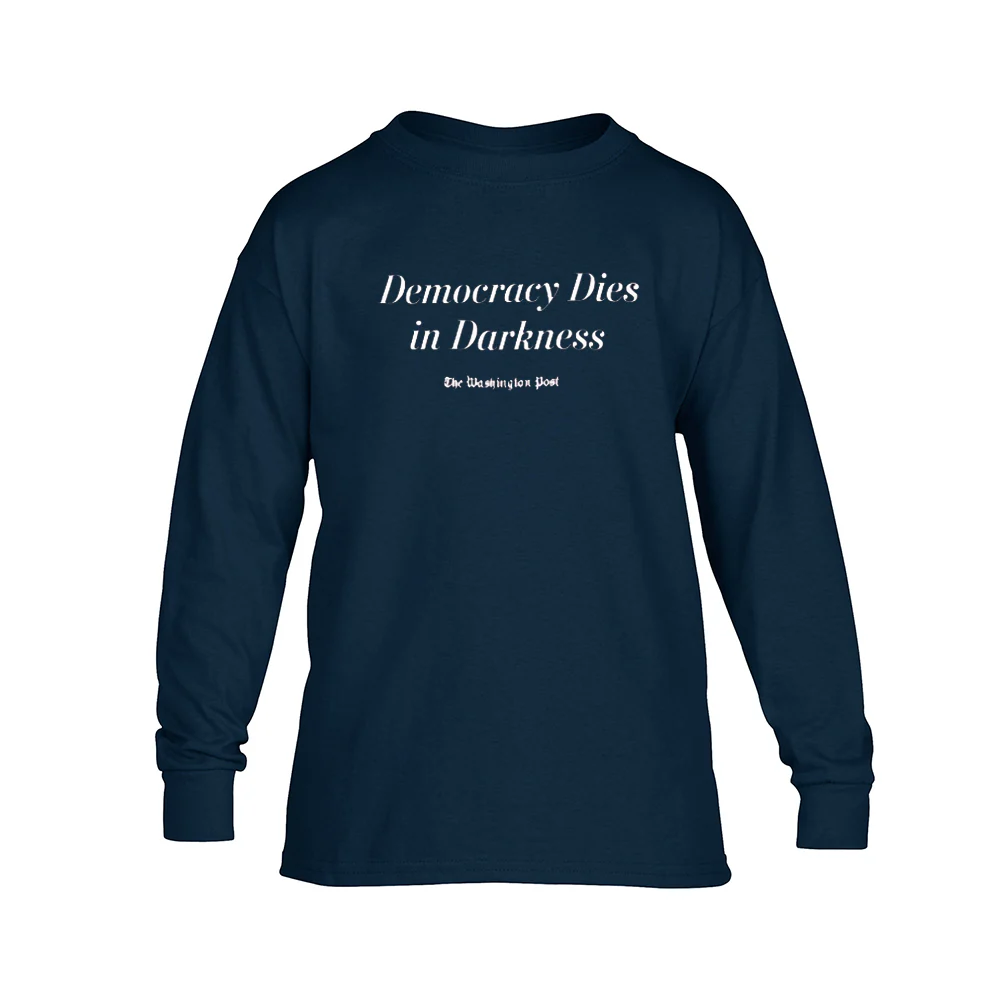 Youth "Democracy Dies in Darkness" Long Sleeve T-shirt - Image 2